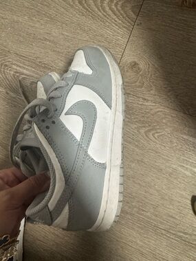 Nike Kids Grey and White Low-Top Sneakers - Classic Casual